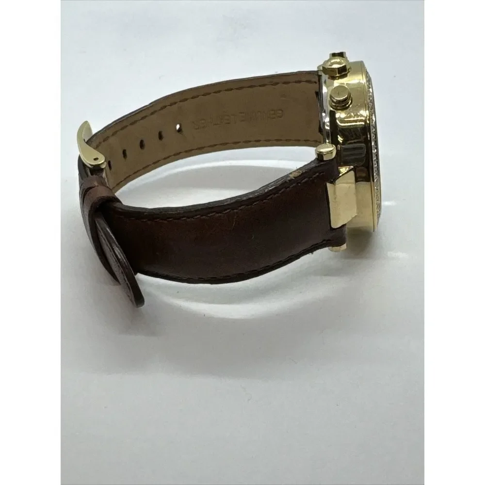 Michael Kors Parker MK2249 Women's Brown Leather Strap Analog Dial Watch JNA431